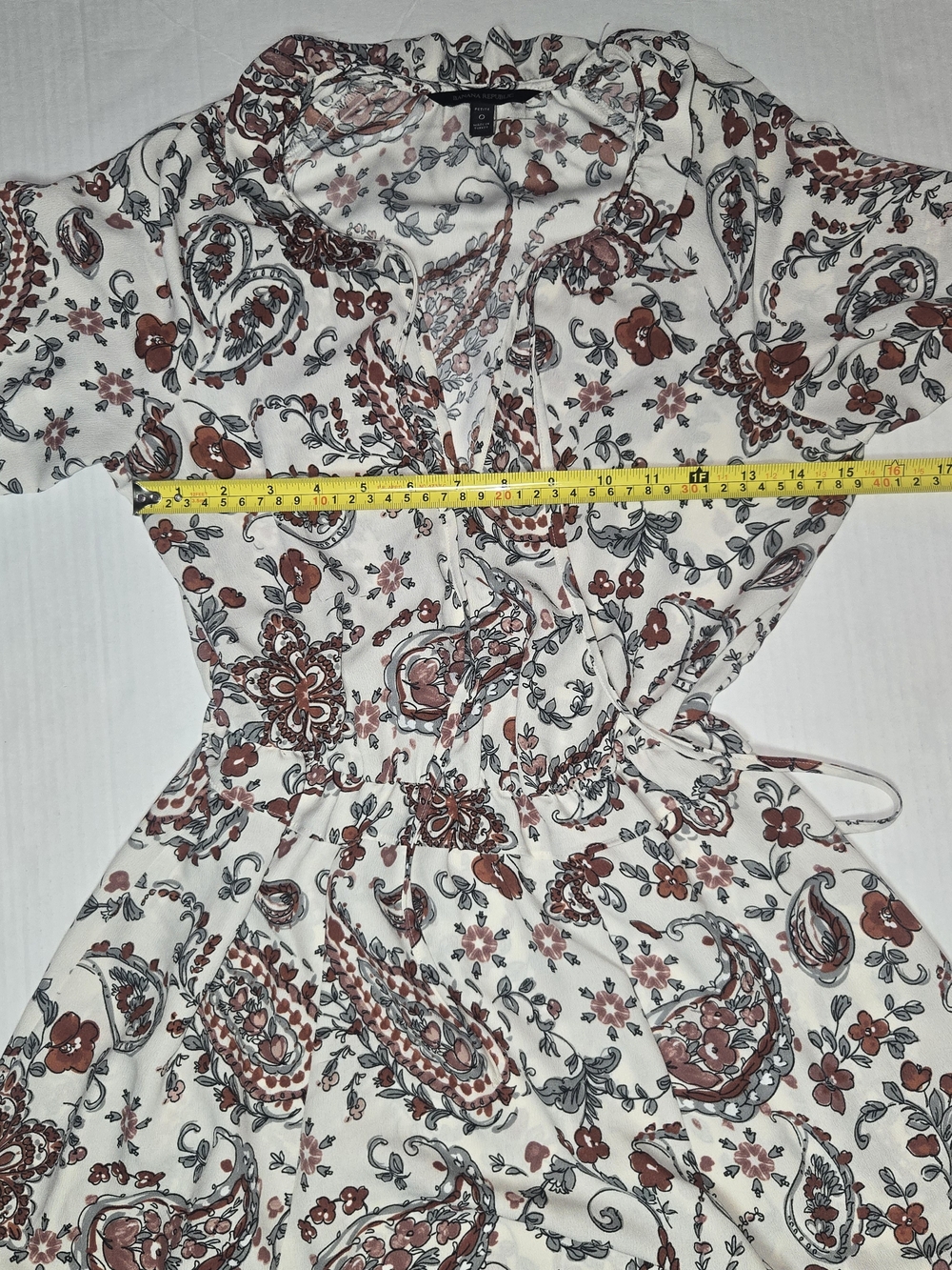 Banana Republic Ivory Dress with Rust Paisley Print - Picture 6 of 11